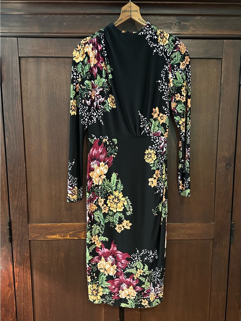 London Times • midi dress • heavier weight flowy fabric • built in slip